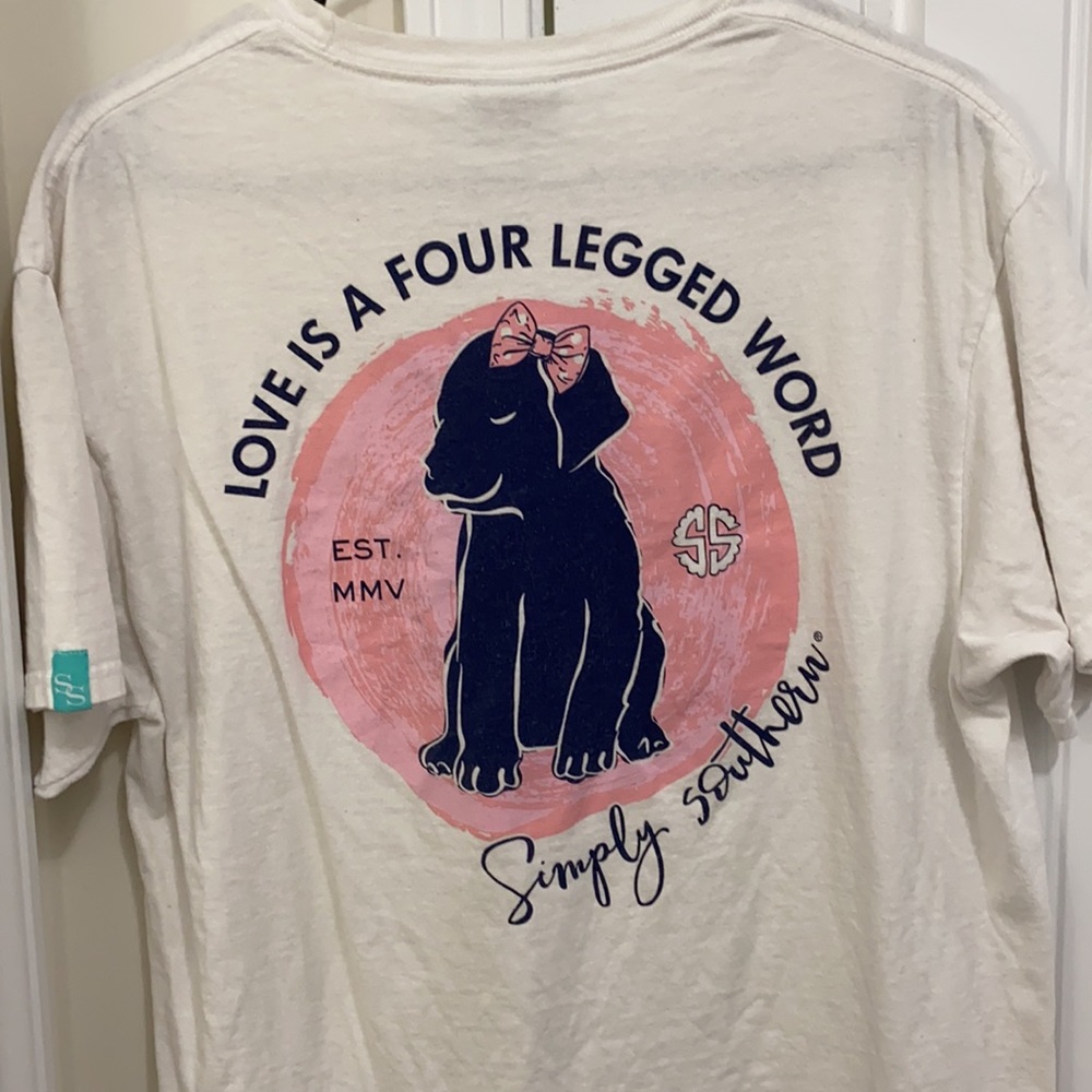 White simply southern shirt ~ puppy love